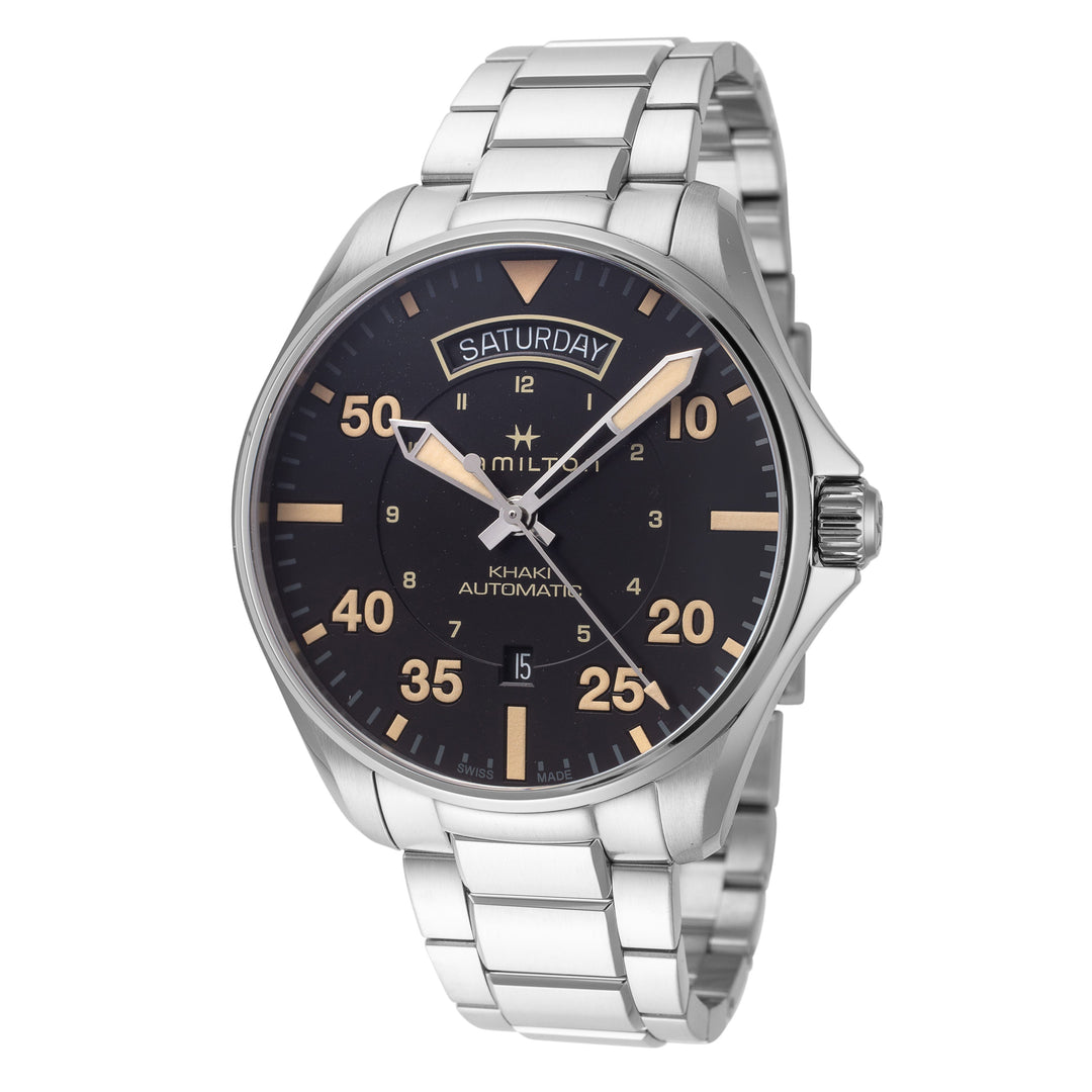 title:Hamilton Men's H64645131 Khaki Aviation 42mm Automatic Watch;color:Silver