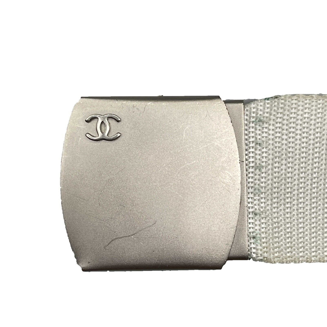 Chanel - Vintage 99S 1999 Logo Adjustable Nylon Web - White - XS/S - Belt