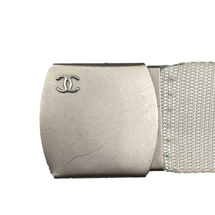 Chanel - Vintage 99S 1999 Logo Adjustable Nylon Web - White - XS/S - Belt