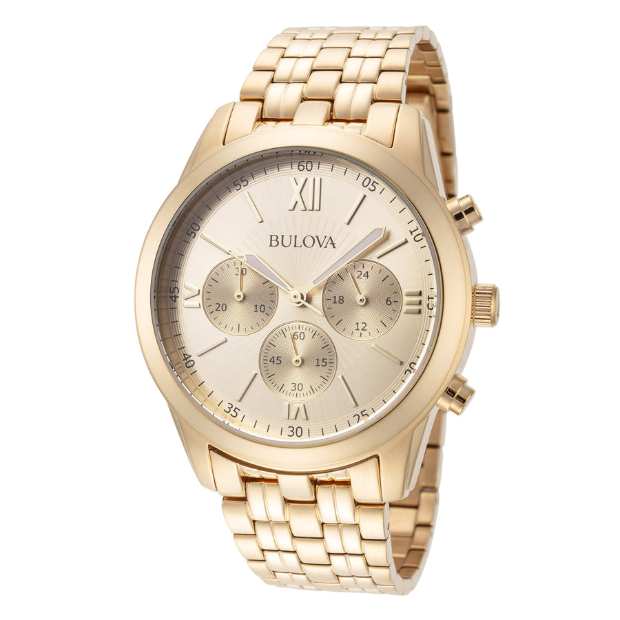 title:Bulova Men's 97A128 Metallic 40mm Quartz Watch;color:Gold