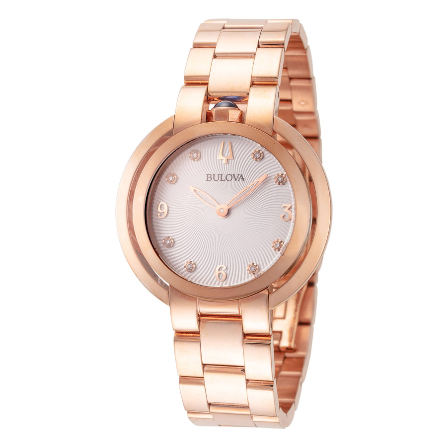 title:Bulova Women's 97P130 Rubaiyat 35mm Quartz Watch;color:Rose Gold
