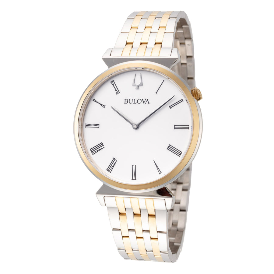 title:Bulova Men's 98A233 Regatta 38mm Quartz Watch;color:Silver and Gold
