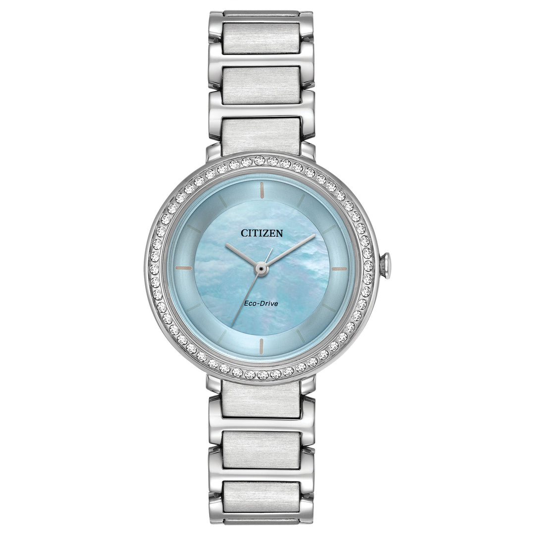 title:Citizen Women's EM0480-52N Silhouette 30mm Eco-Drive Solar Watch;color:Silver