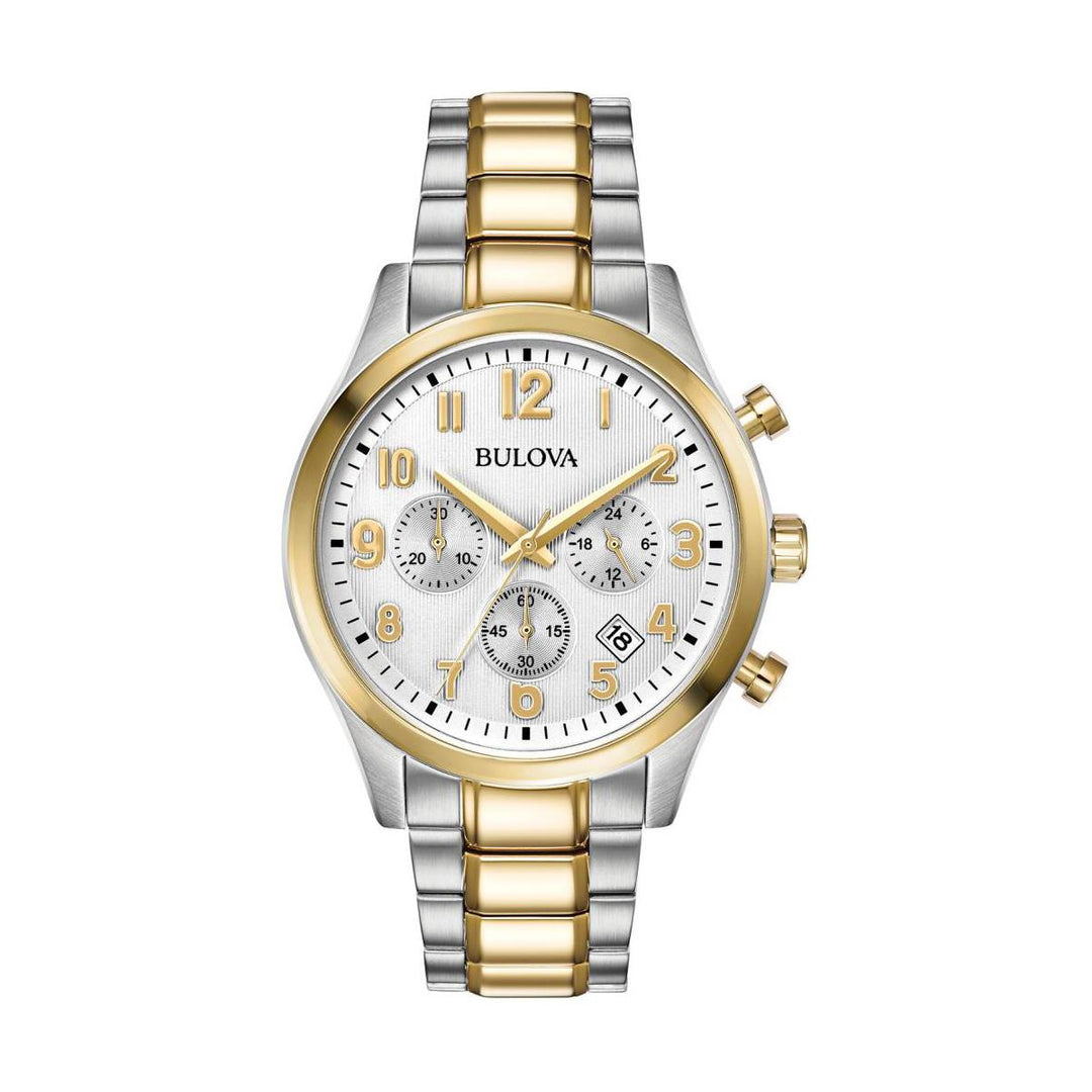 title:Bulova Men's 98B330 Classic 41mm Quartz Watch;color:Silver and Gold