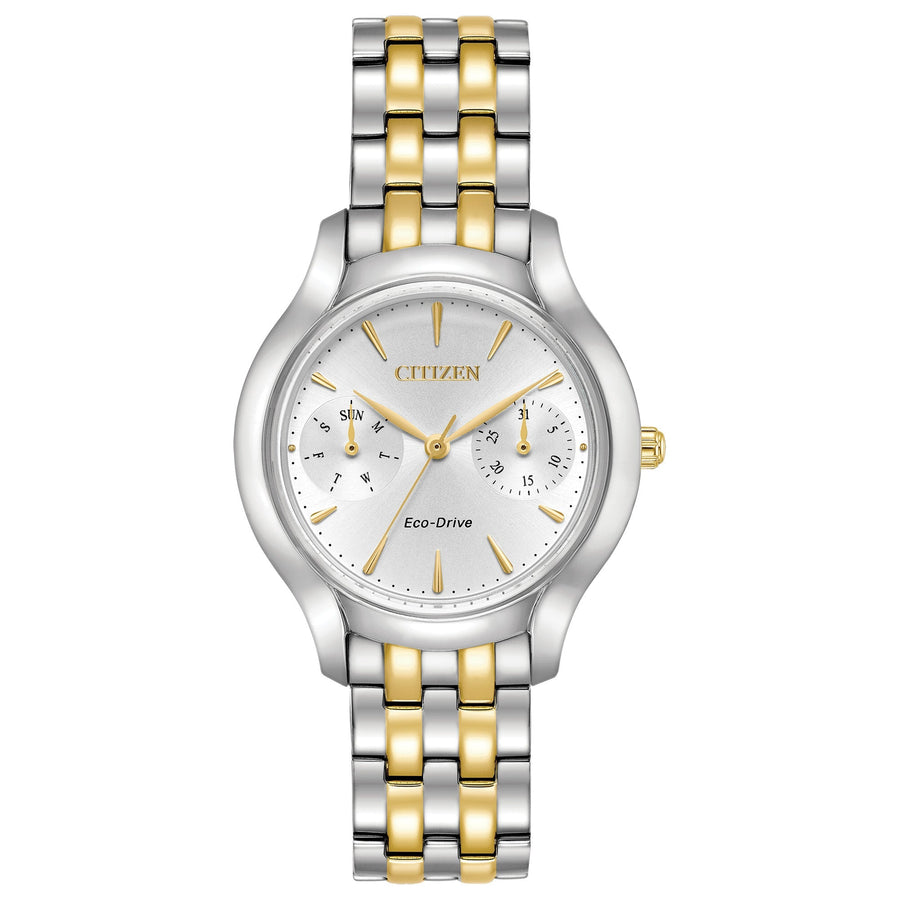 title:Citizen Women's FD4014-56A Silhouette 32mm Eco-Drive Solar Watch;color:Silver and Gold