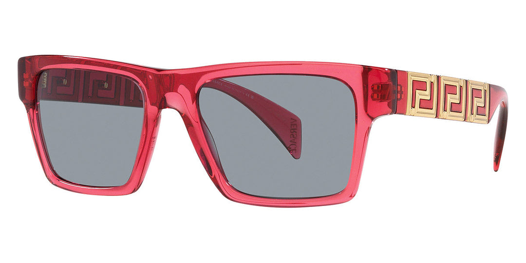 Versace Men's VE4445-5409-1-54 Fashion 54mm Transparent Red Sunglasses