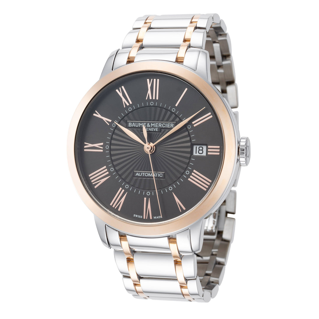 title:Baume and Mercier Women's M0A10296 Classima 36.5mm Automatic Watch;color:Silver and Rose Gold