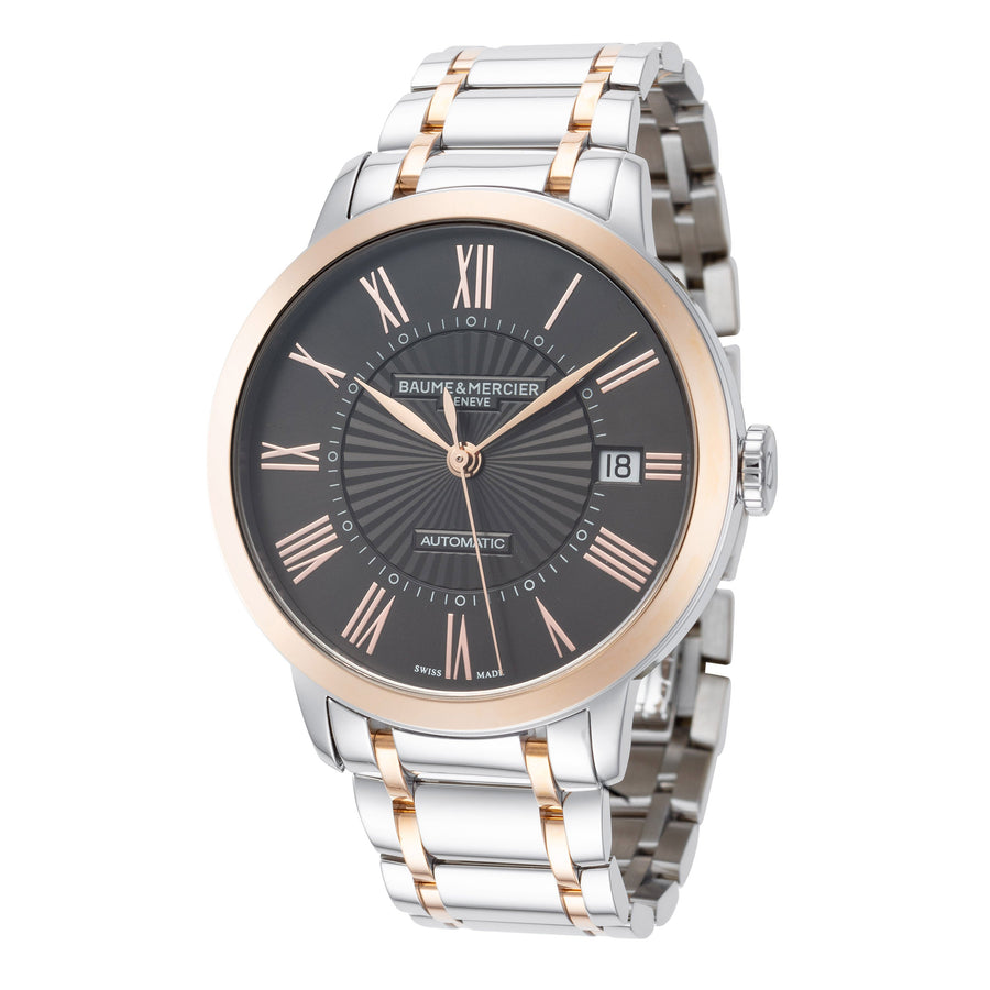 title:Baume and Mercier Women's M0A10296 Classima 36.5mm Automatic Watch;color:Silver and Rose Gold