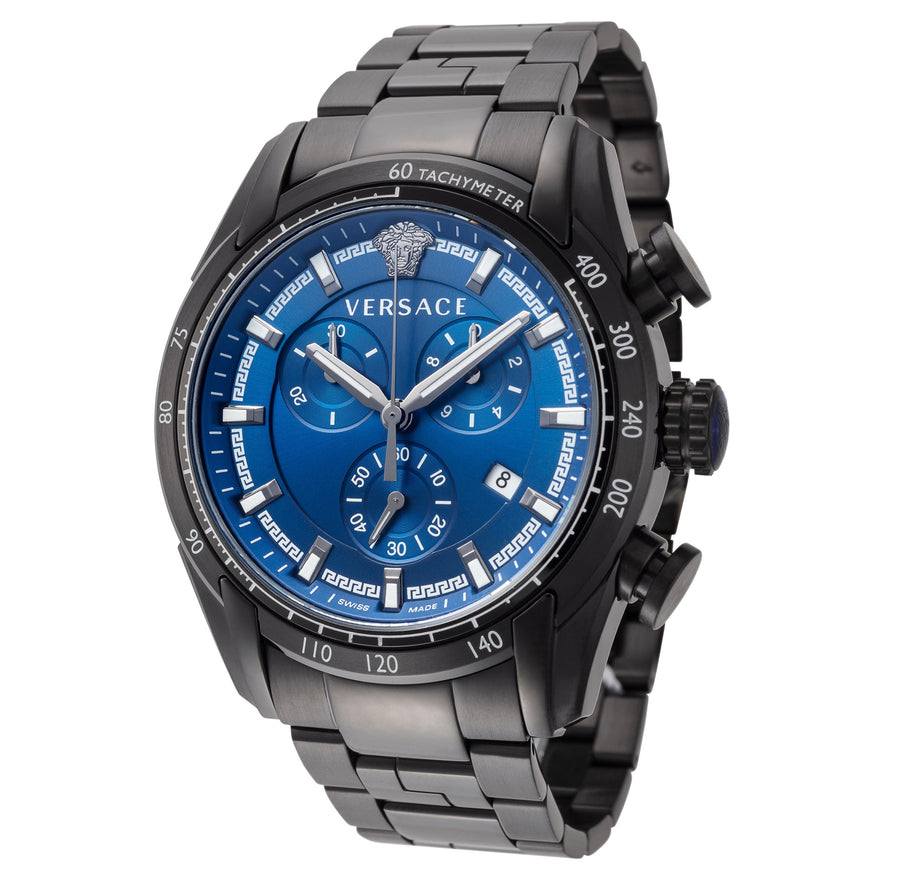 title:Versace Men's VE2I00521 V-Ray 44mm Quartz Watch;color:Blue