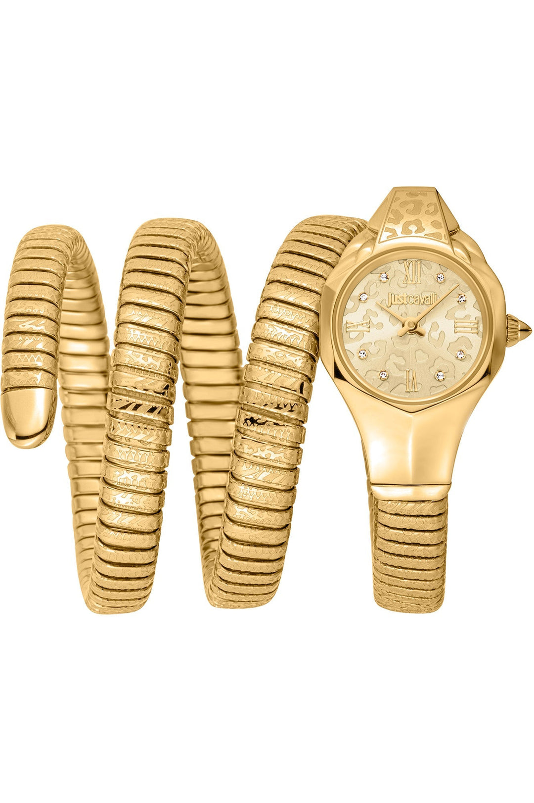 title:Just Cavalli Women's JC1L271M0025 Signature Snake Ravenna mm Quartz Watch;color:Gold