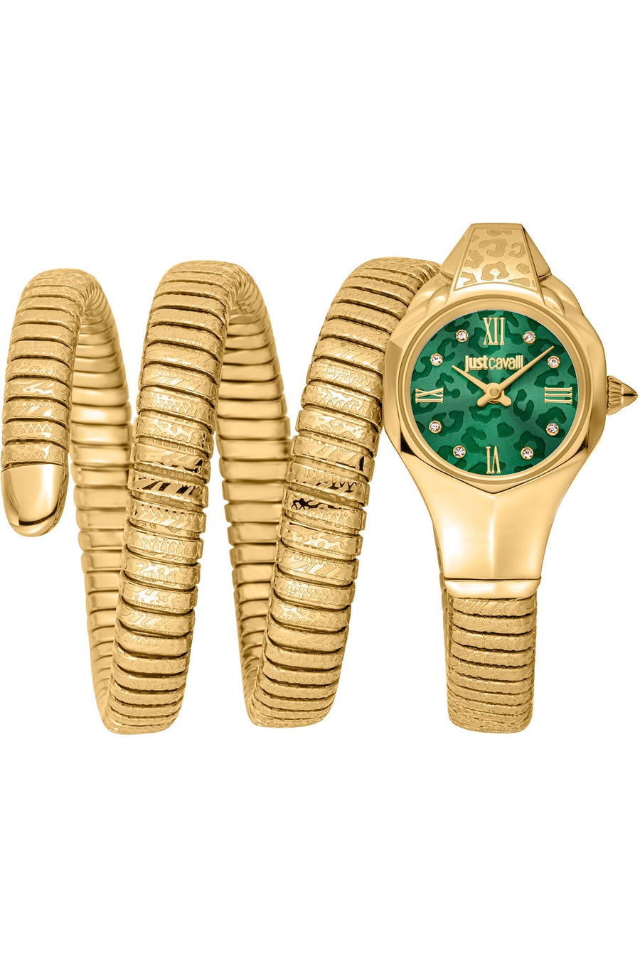 title:Just Cavalli Women's JC1L271M0035 Signature Snake Ravenna mm Quartz Watch;color:Gold