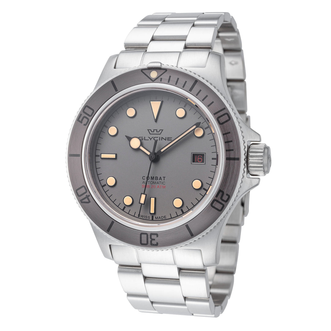 title:Glycine Men's GL0419 Combat 42mm Automatic Watch;color:Silver