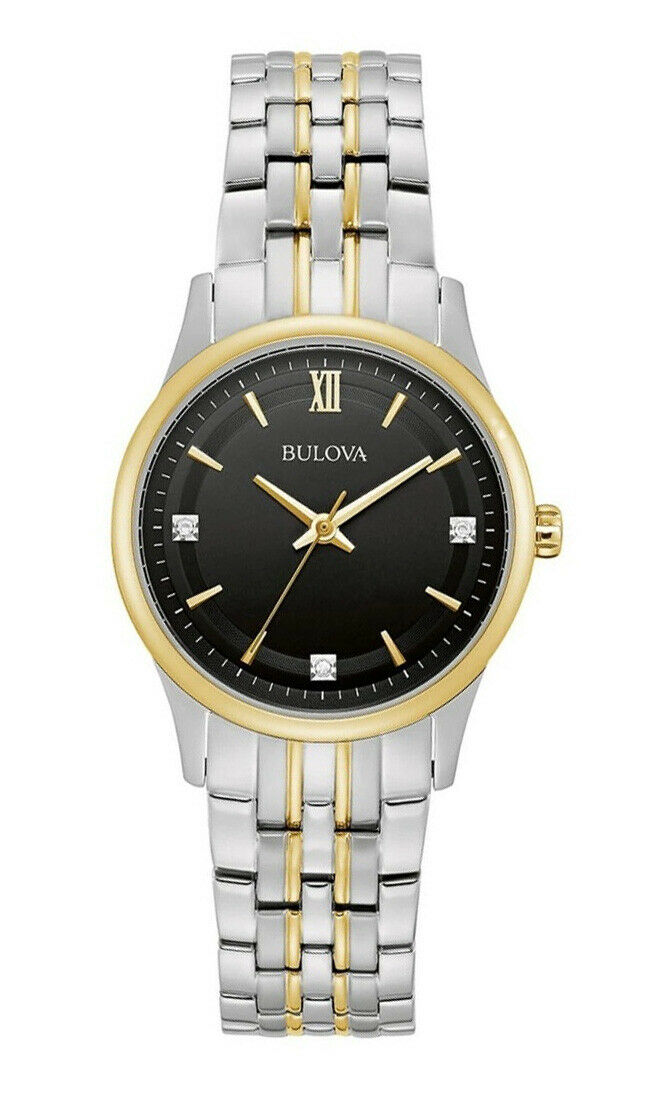 title:Bulova Women's 98P196 Jubilee 32mm Quartz Watch;color:Silver and Gold