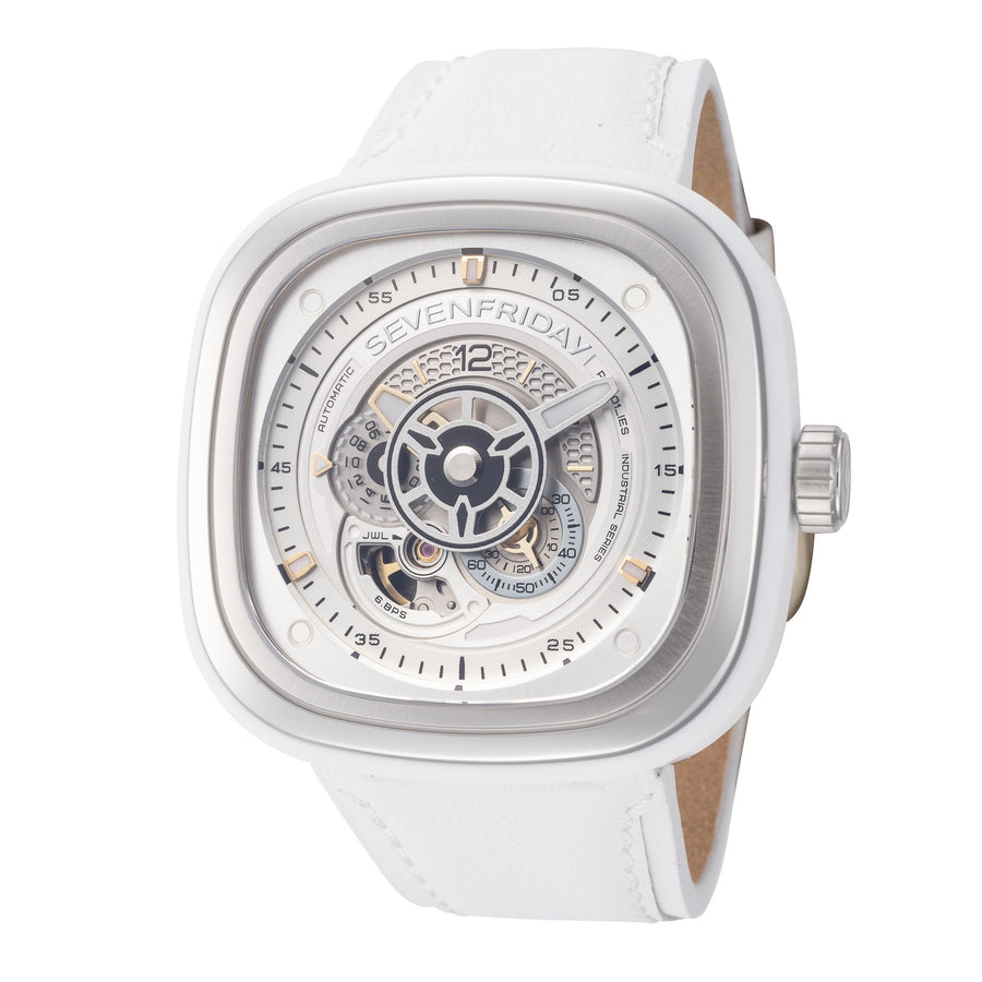 title:SevenFriday Men's P1C-01 Automatic Watch;color:White