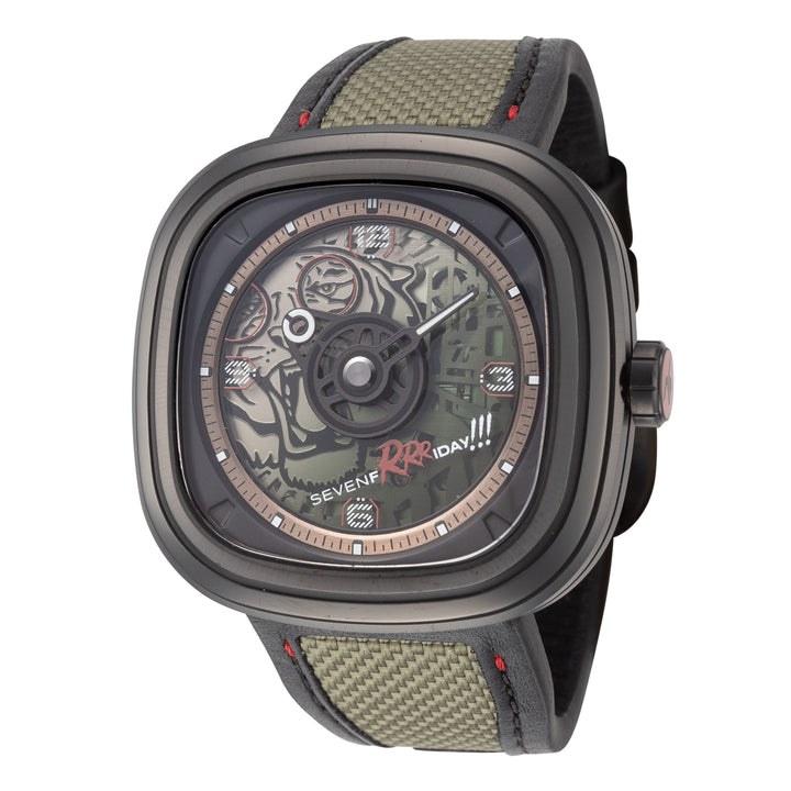 title:SevenFriday Men's T3-04 Automatic Watch;color:Green