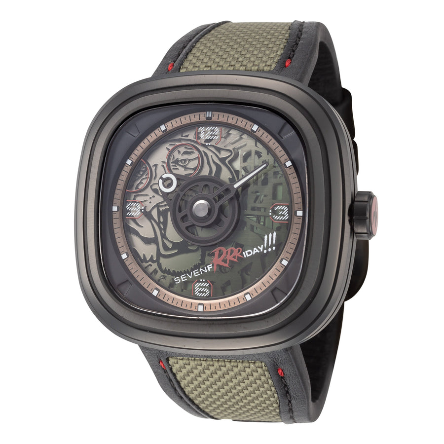 title:SevenFriday Men's T3-04 Automatic Watch;color:Green