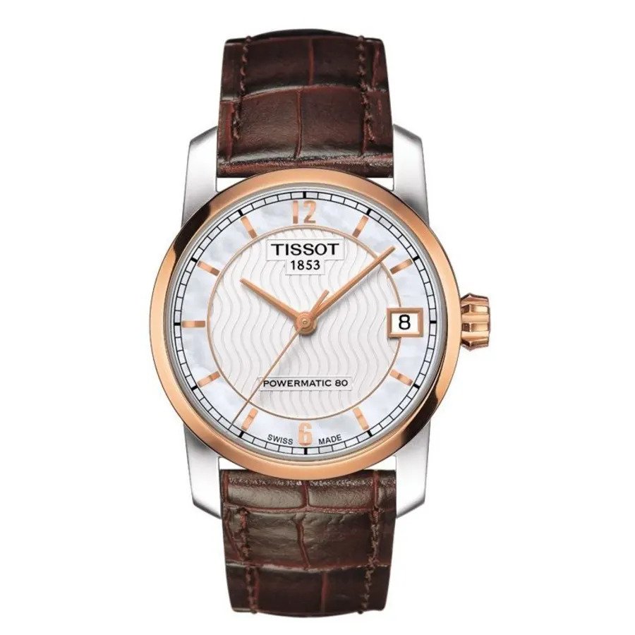 title:Tissot Women's Titanium Automatic Watch T0872075611700;color:Brown