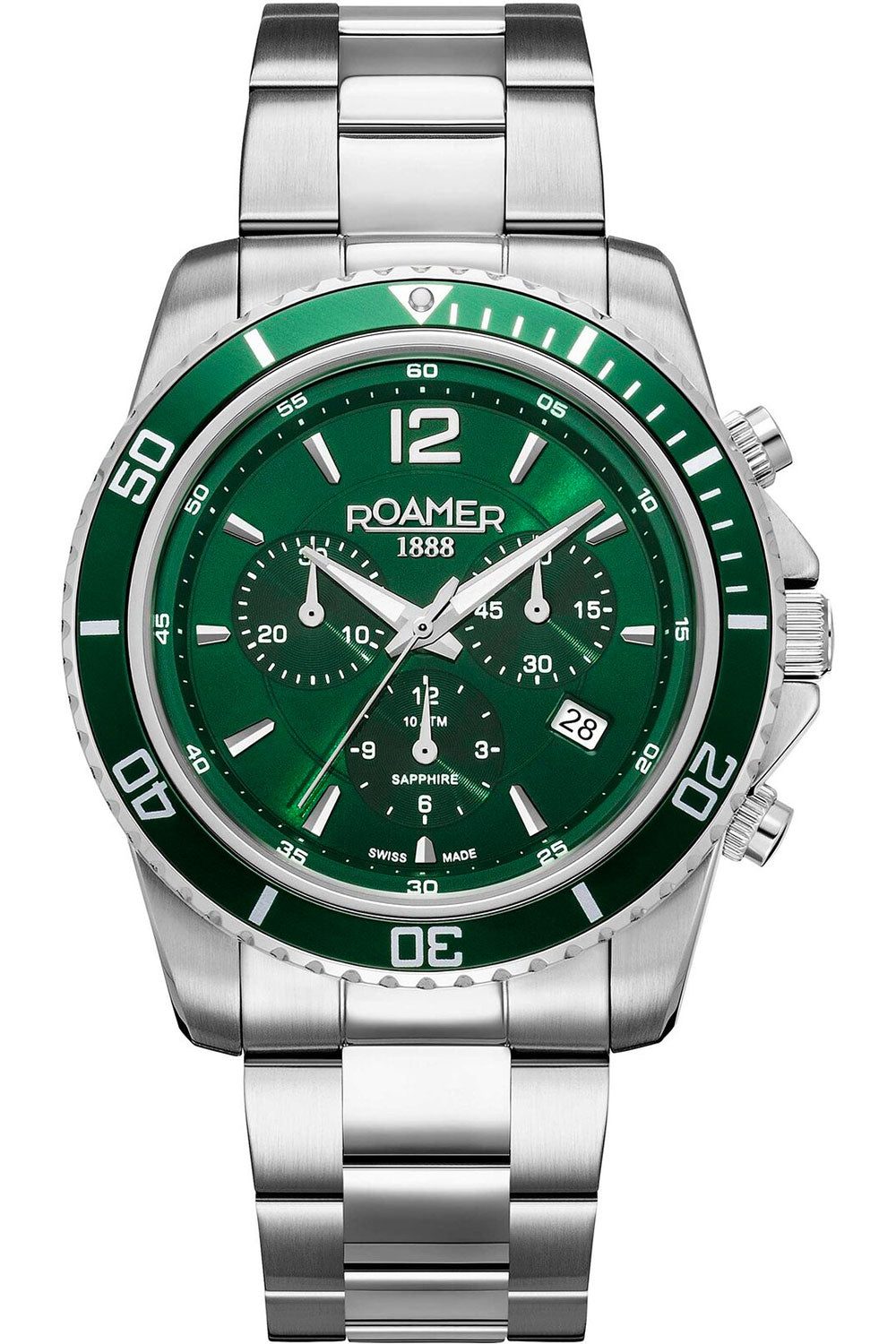 title:Roamer Nautic Chrono 100 Men's 862837-41-75-20 43mm Quartz Watch;color:Silver