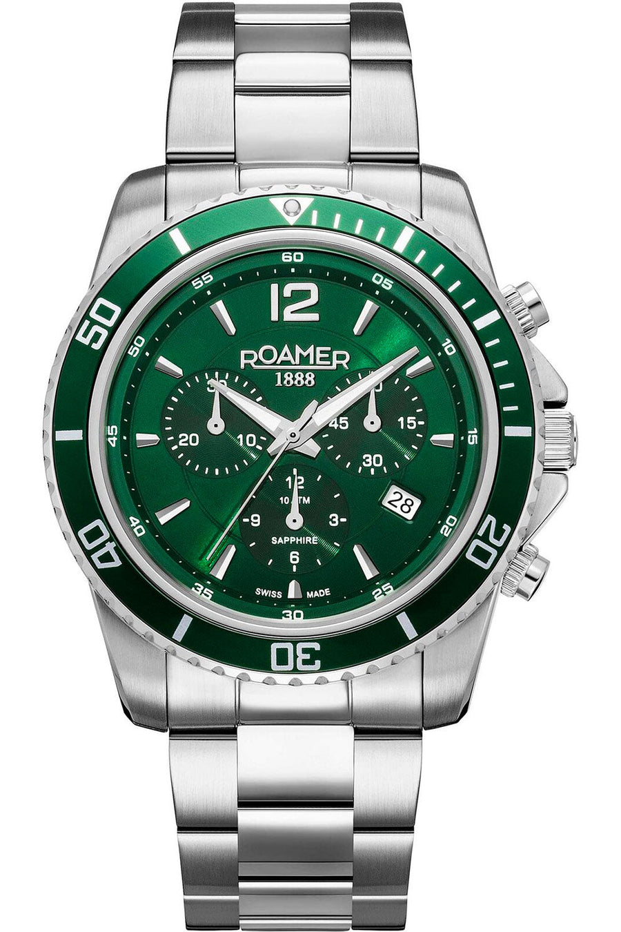title:Roamer Nautic Chrono 100 Men's 862837-41-75-20 43mm Quartz Watch;color:Silver