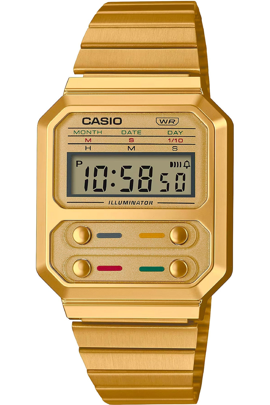 title:Casio Retro Vintage Unisex A100WEG-9AEF 33mm Quartz Watch;color:Gold