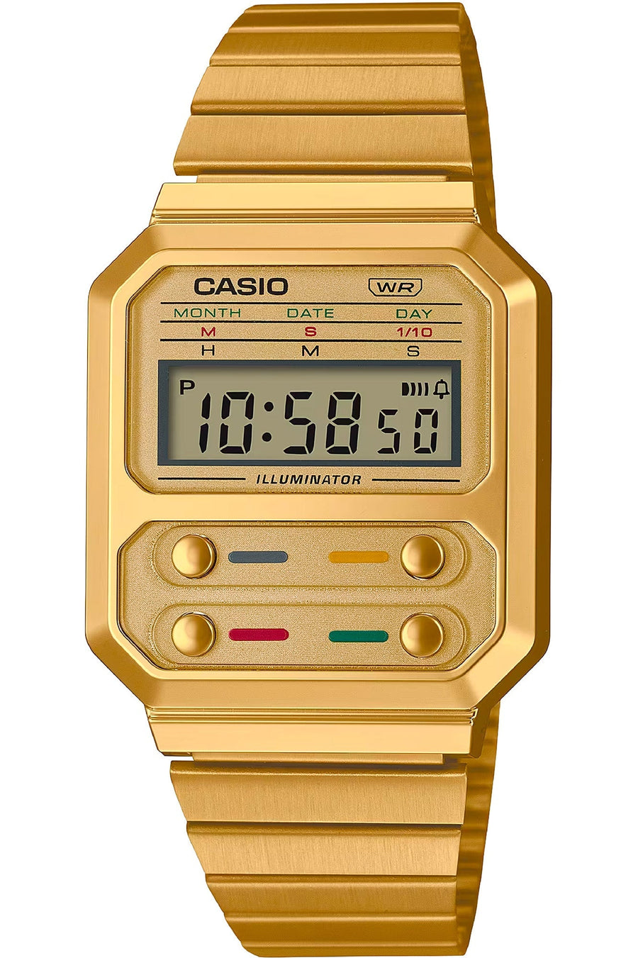 title:Casio Retro Vintage Unisex A100WEG-9AEF 33mm Quartz Watch;color:Gold