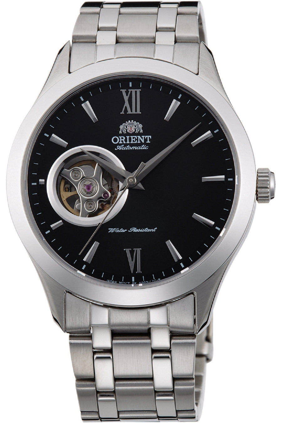 title:Orient Contemporary Open Heart Men's FAG03001B0 39mm Automatic Watch;color:Silver