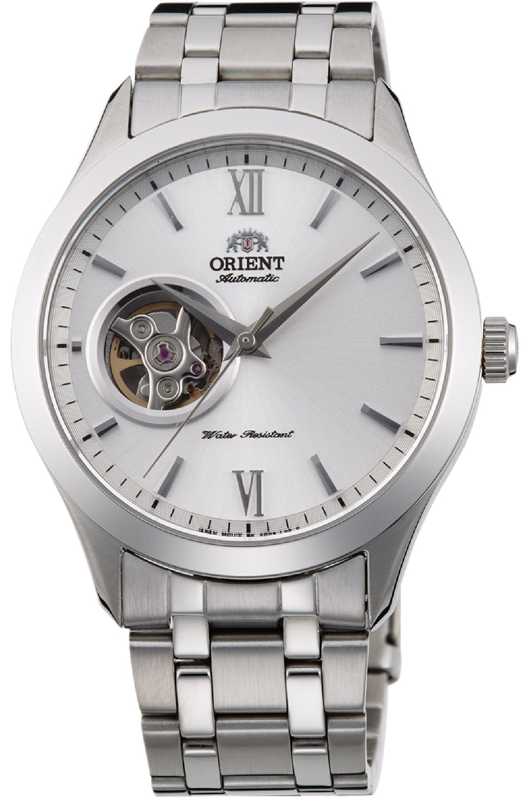 title:Orient Contemporary Open Heart Men's FAG03001W0 39mm Automatic Watch;color:Silver