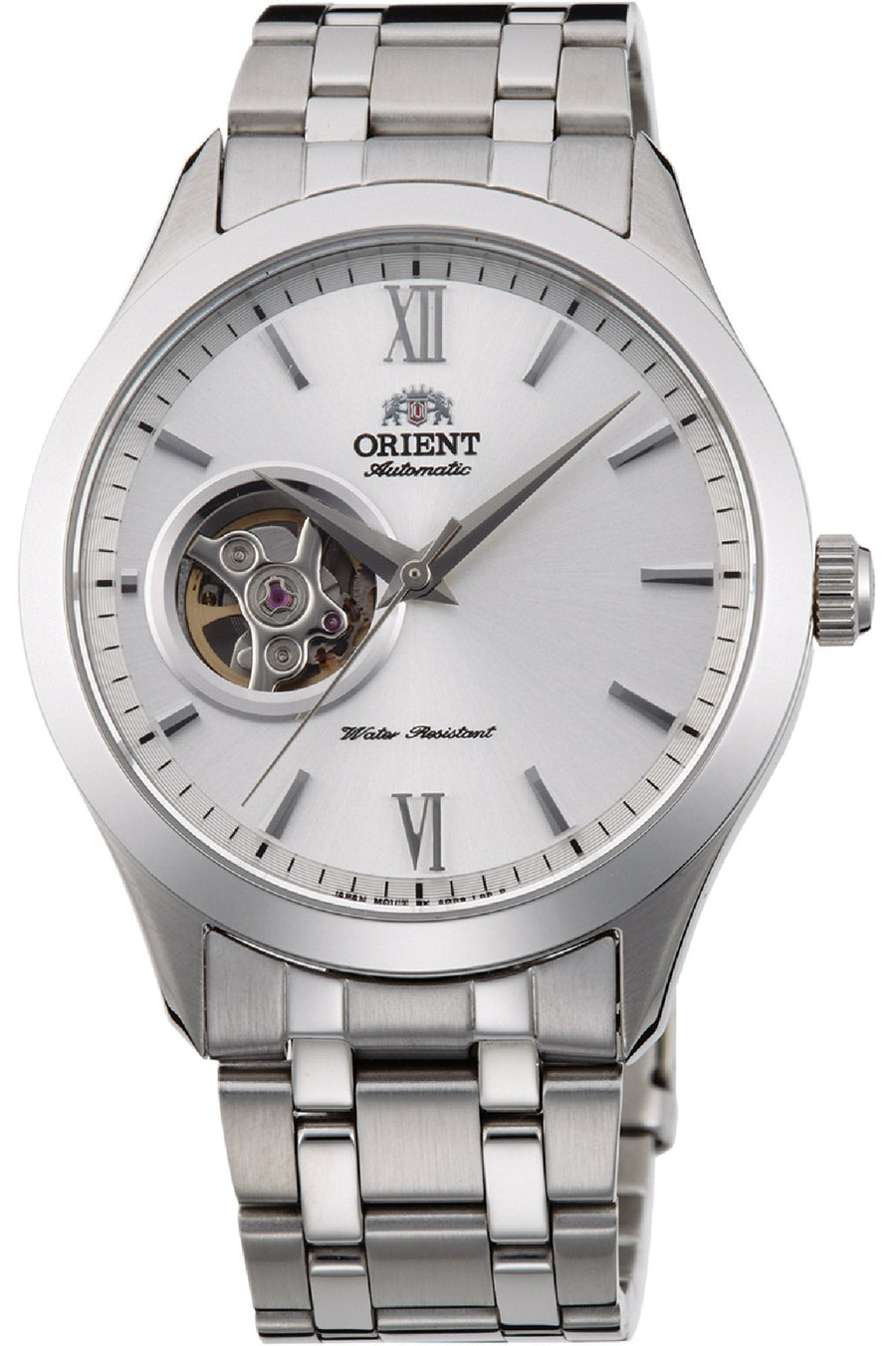 title:Orient Contemporary Open Heart Men's FAG03001W0 39mm Automatic Watch;color:Silver