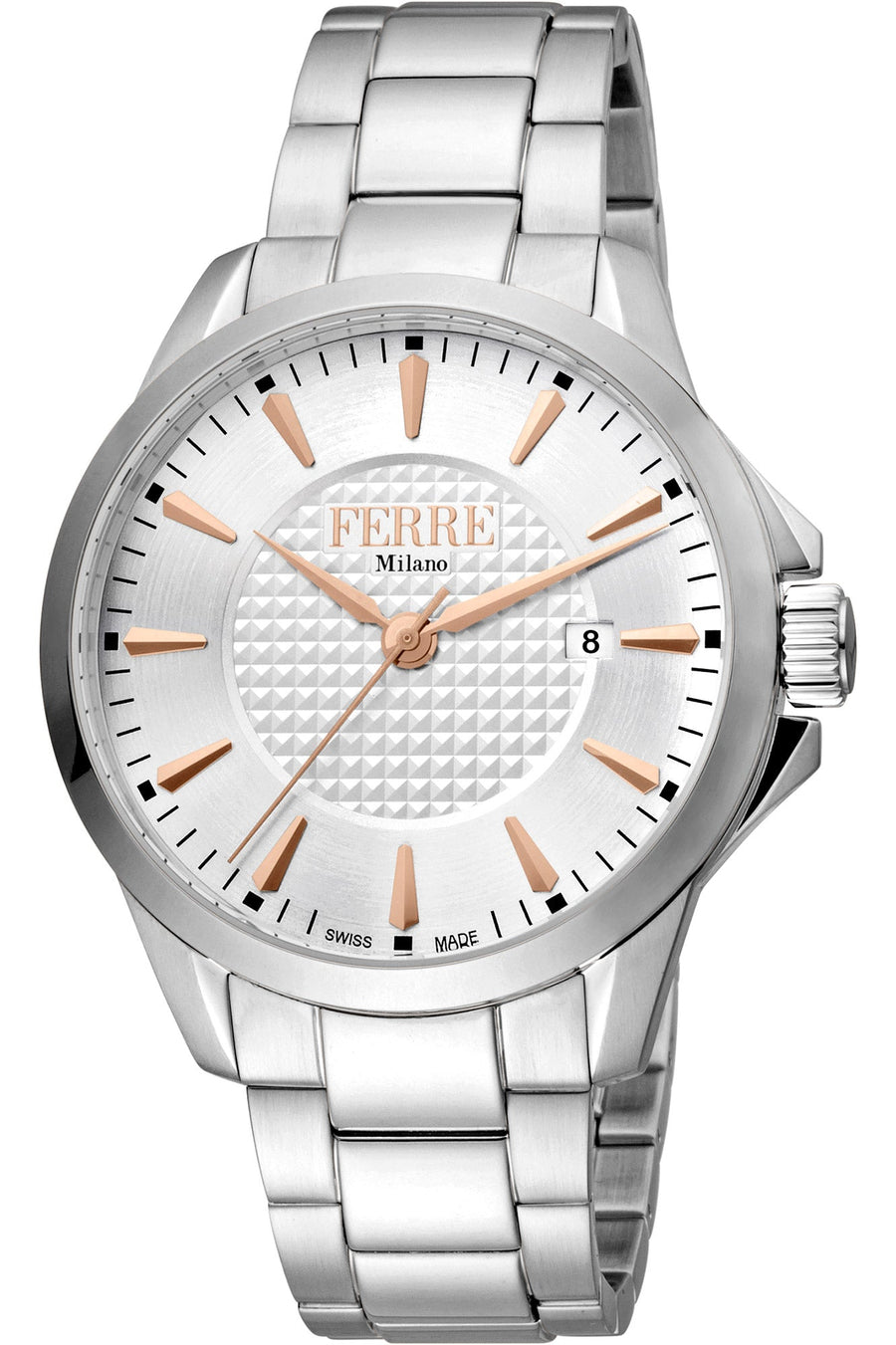 title:Ferre Milano Fashion Men's FM1G157M0041 42mm Quartz Watch;color:Silver