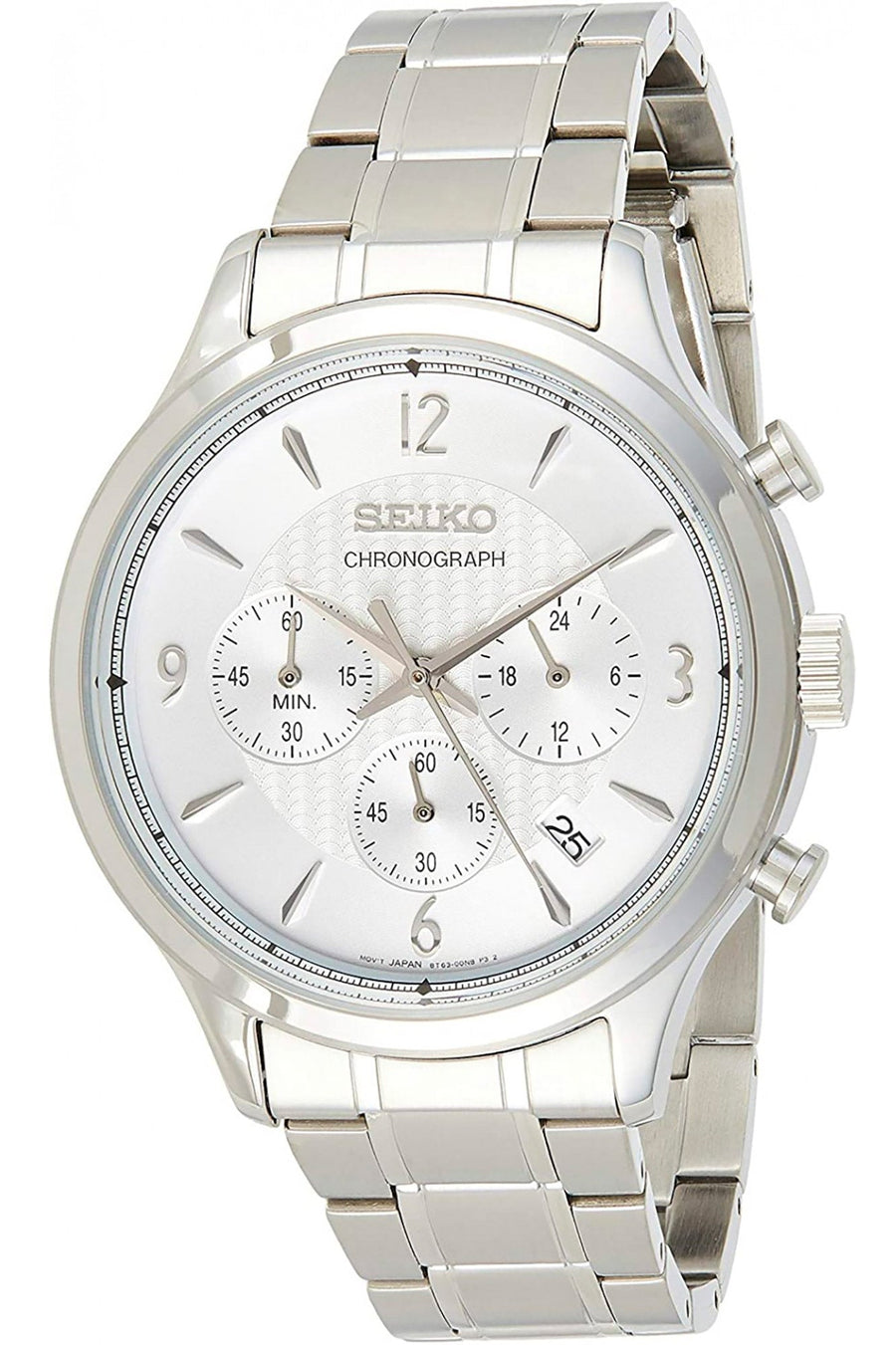 title:Seiko Classic Men's SSB337P1 44mm Quartz Watch;color:Silver