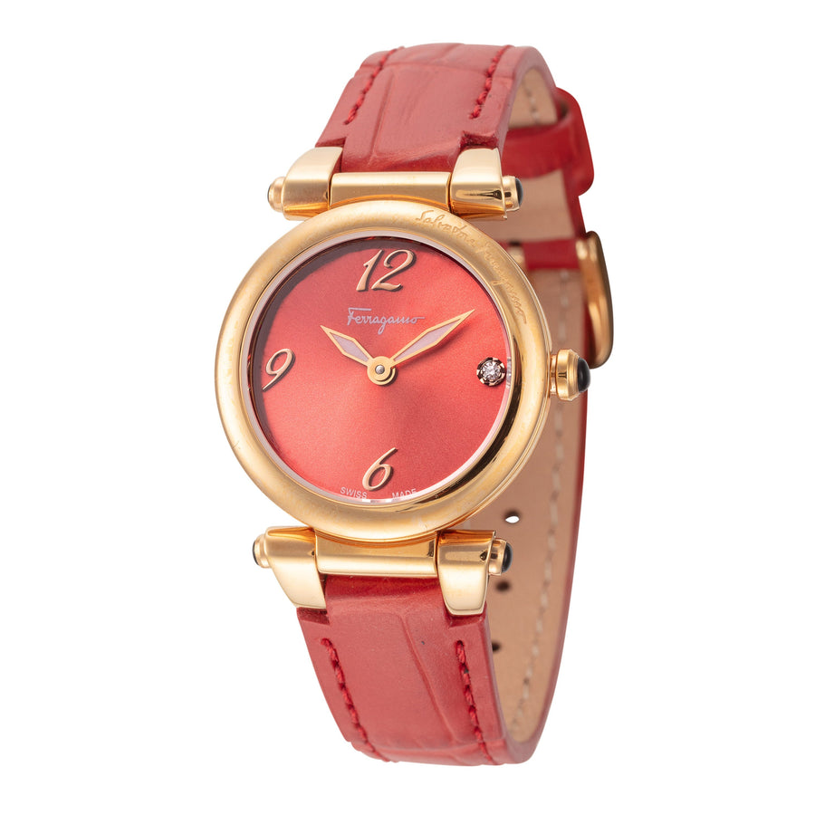 title:Ferragamo Women's SFEY00319 Idillio 25mm Quartz Watch;color:Red