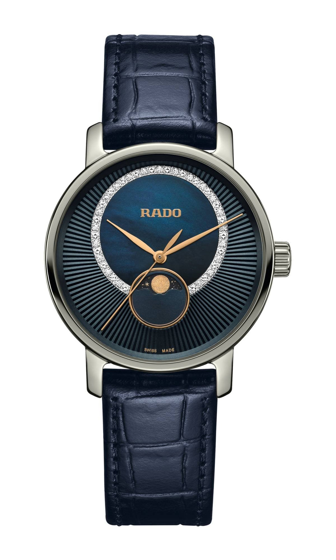title:Rado Women's R14055905 DiaMaster 35mm Quartz Watch;color:Blue