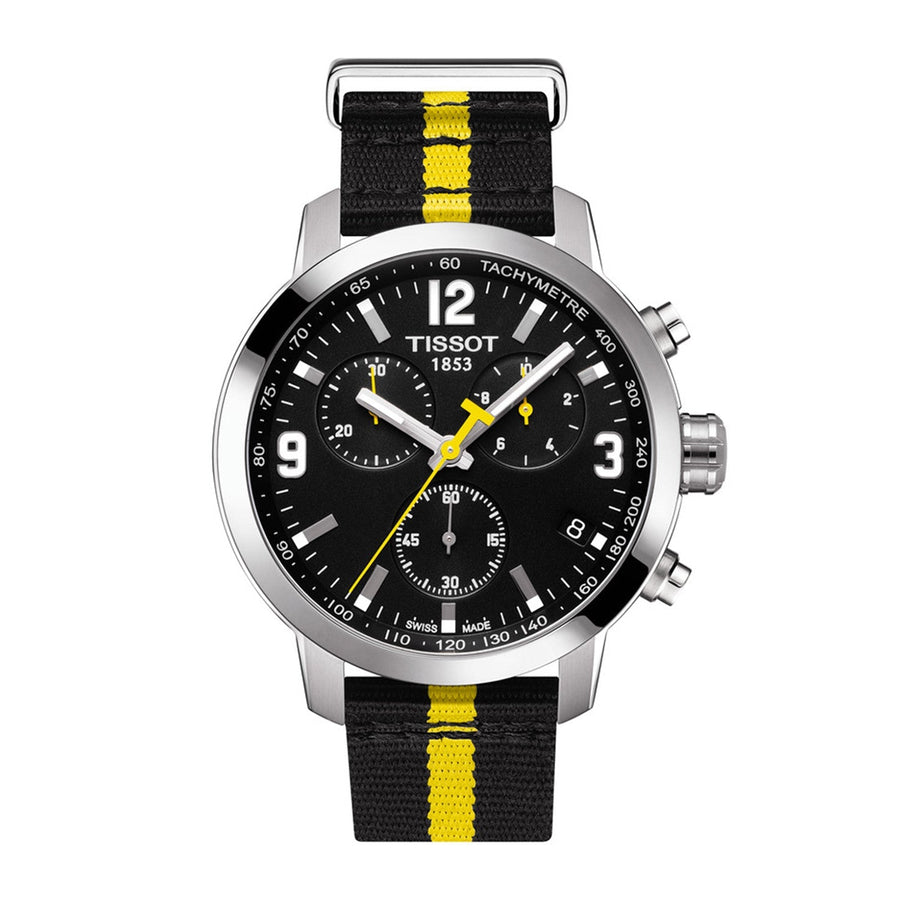 title:Tissot Men's T0554171705701 PRC 200 Quartz Watch;color:Black and Yellow