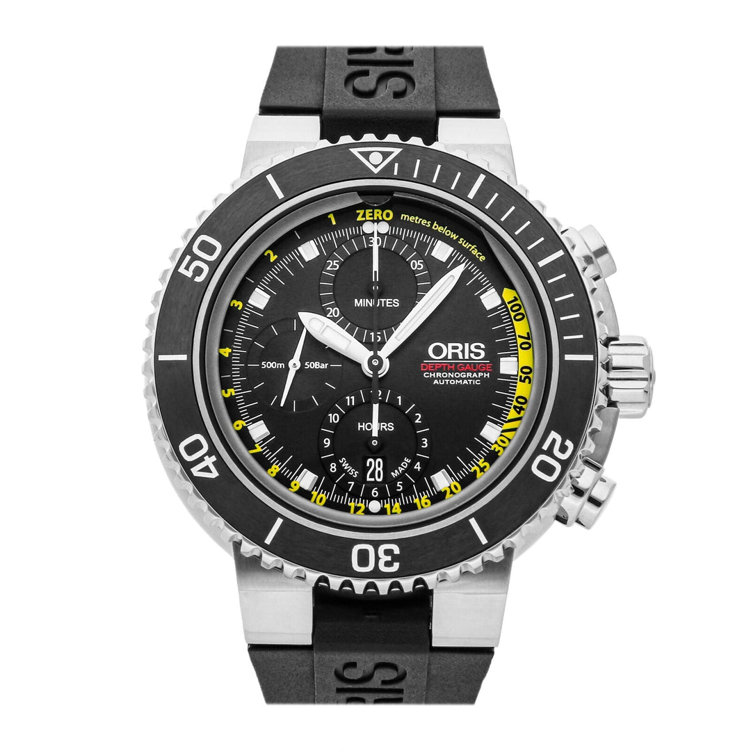 Oris Men's 01-774-7708-4154-SET Aquis Depth Gauge 48mm Automatic Watch - Ruumur