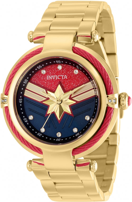 title:Invicta Women's IN-36953 Marvel 40mm Quartz Watch;color:Blue and Red