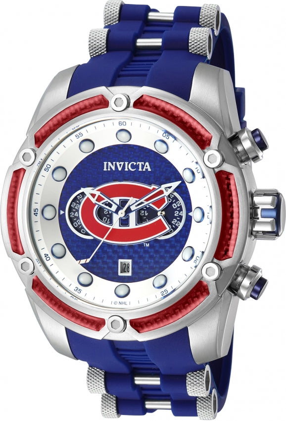 title:Invicta Men's IN-42290 NHL 52mm Quartz Watch;color:Blue and White