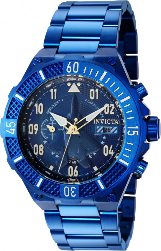 title:Invicta Men's IN-39908 Aviator 50mm Quartz Watch;color:Blue
