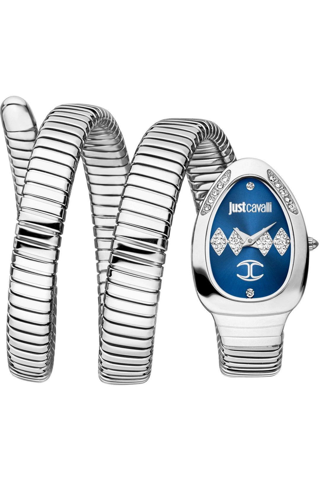 title:Just Cavalli Women's JC1L230M0025 Signature Snake 22mm Watch;color:Dark Blue
