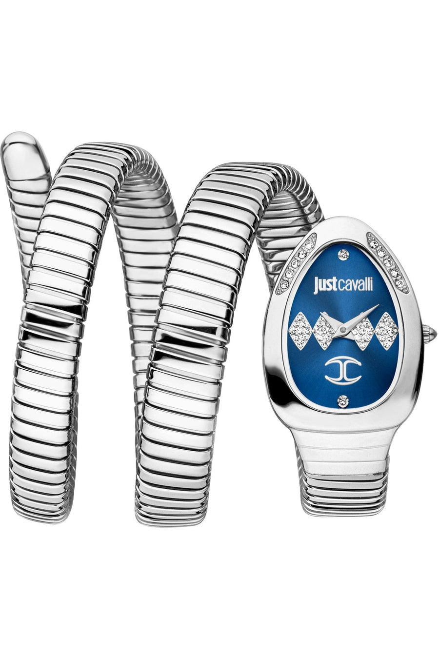 title:Just Cavalli Women's JC1L230M0025 Signature Snake 22mm Watch;color:Dark Blue