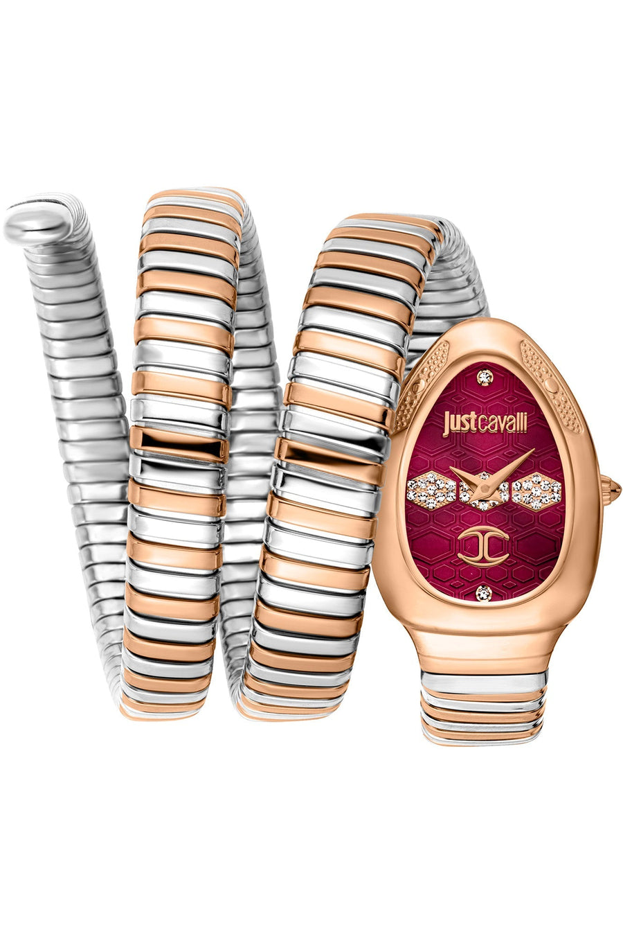 title:Just Cavalli Women's JC1L232M0065 Signature Snake 22mm Watch;color:Red