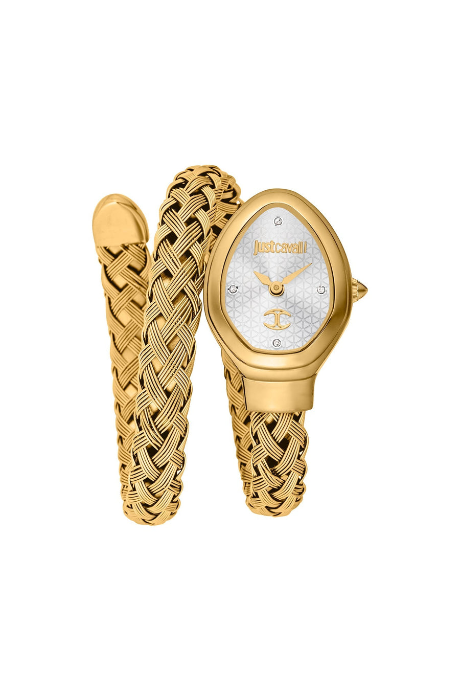 title:Just Cavalli Women's JC1L264M0025 Signature Snake 22mm Watch;color:Silver