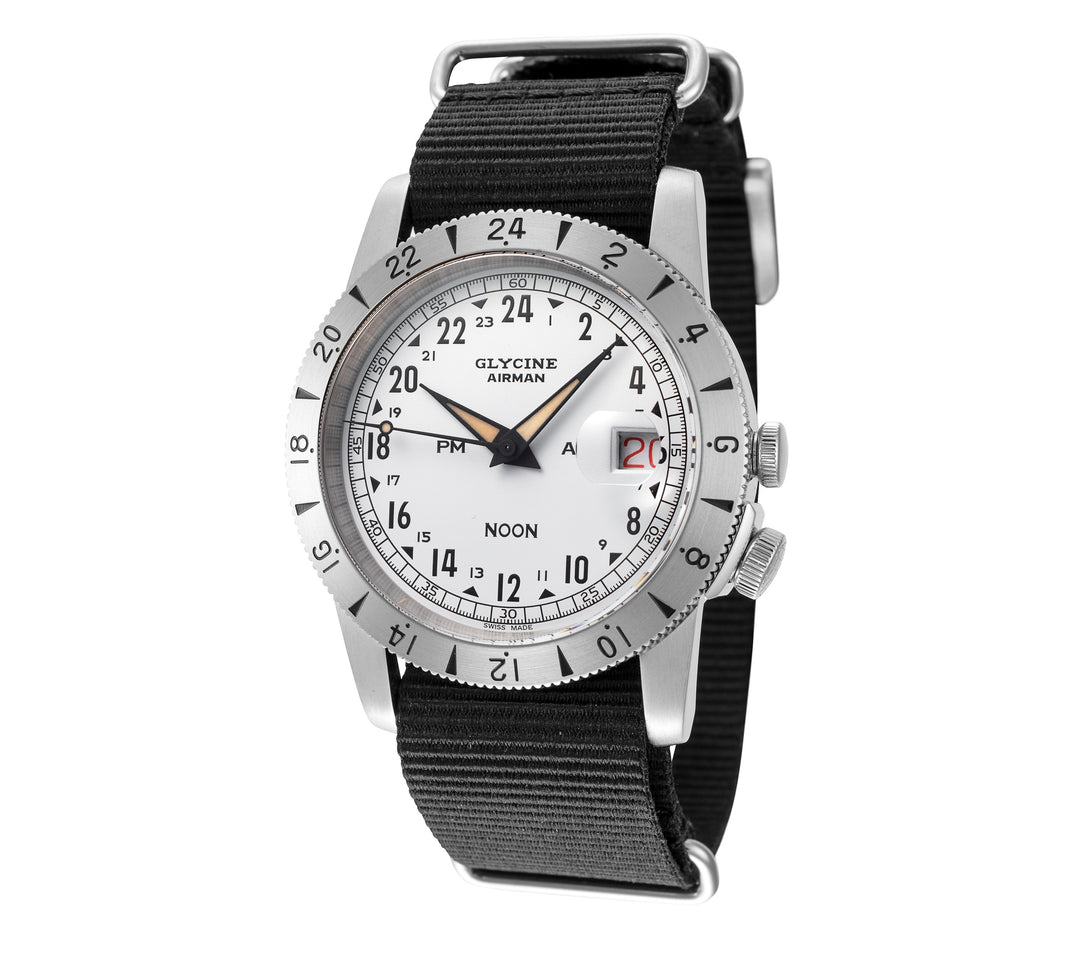 Glycine Men's GL0376 Airman Vintage Noon 40mm Automatic Watch - Ruumur