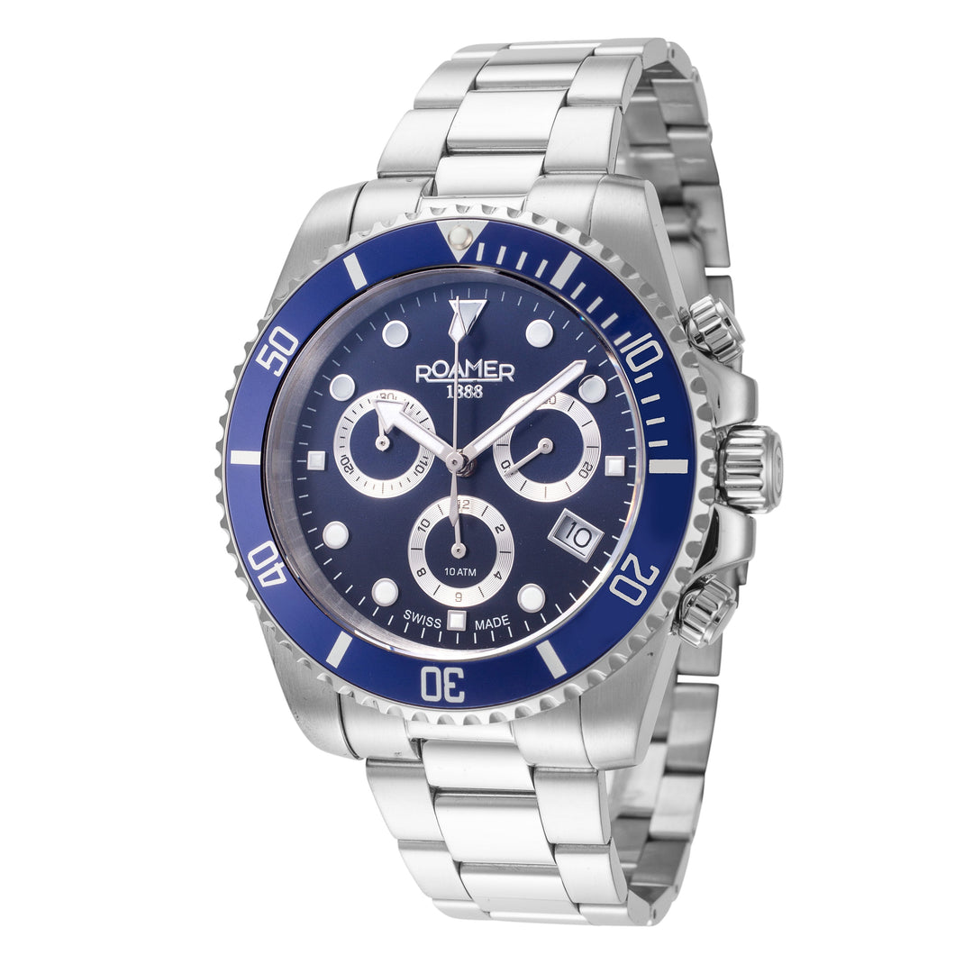 title:Roamer Men's 851837-41-45-20 Deep Sea 100 41mm Quartz Watch;color:Silver