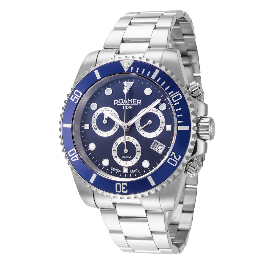title:Roamer Men's 851837-41-45-20 Deep Sea 100 41mm Quartz Watch;color:Silver