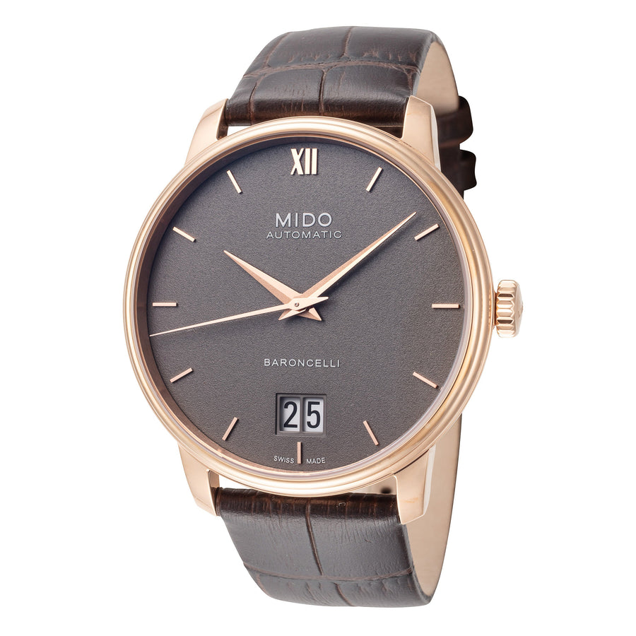title:Mido Men's M0274263608800 Baroncelli 40mm Automatic Watch;color:Brown