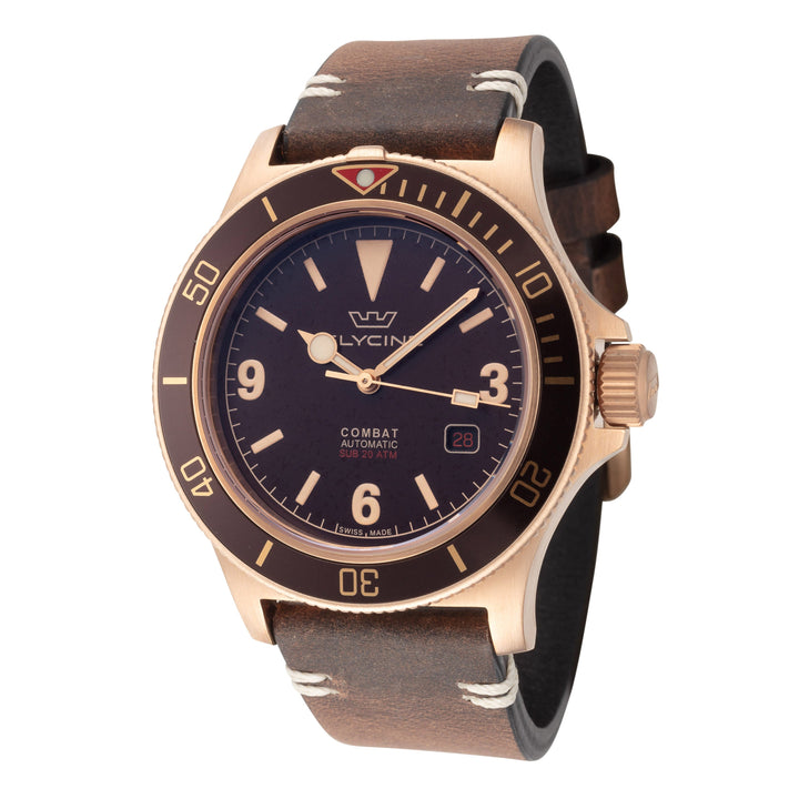 title:Glycine Men's GL0420 Combat Sub 42mm Automatic Watch;color:Brown