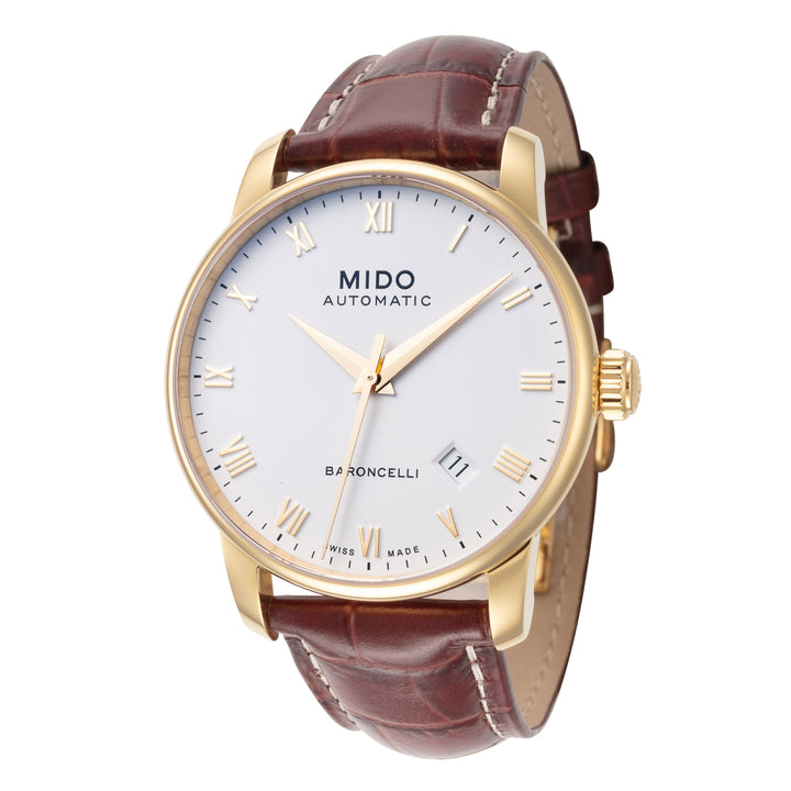 title:Mido Men's M86003268 Baroncelli 38mm Automatic Watch;color:Brown