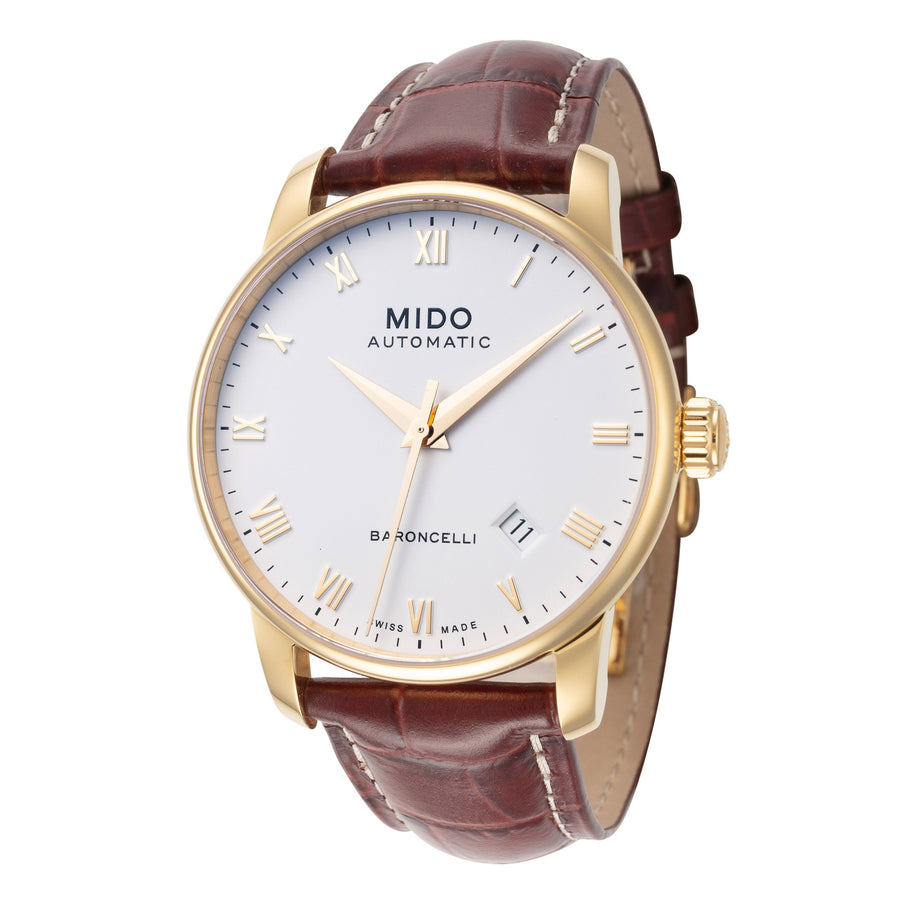 title:Mido Men's M86003268 Baroncelli 38mm Automatic Watch;color:Brown