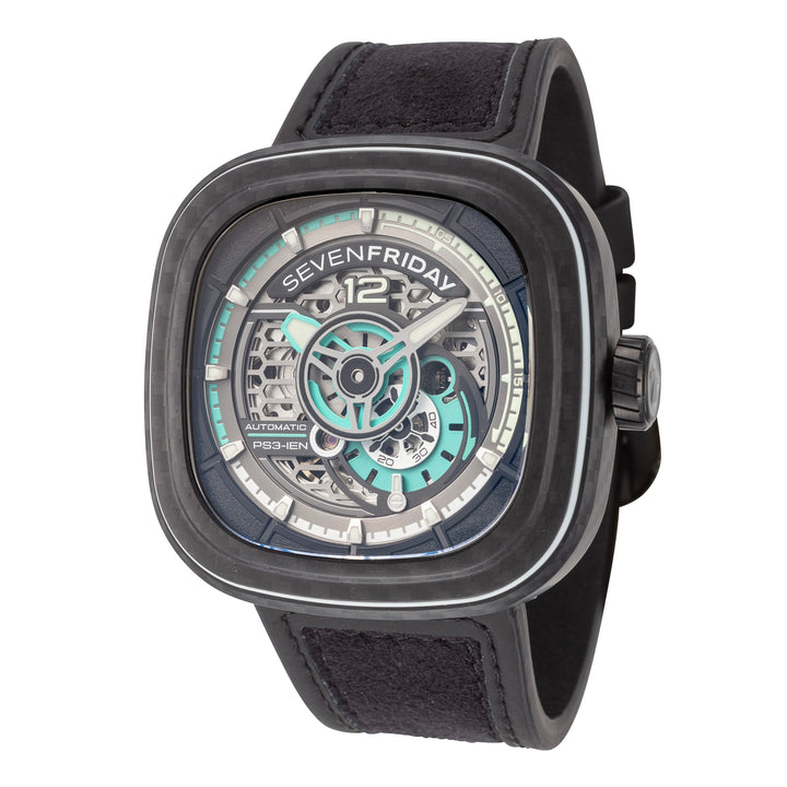 title:SevenFriday Men's PS3-01 Automatic Watch;color:Black and Green