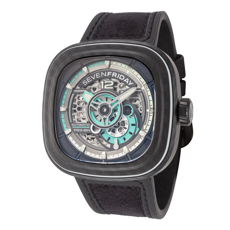 title:SevenFriday Men's PS3-01 Automatic Watch;color:Black and Green